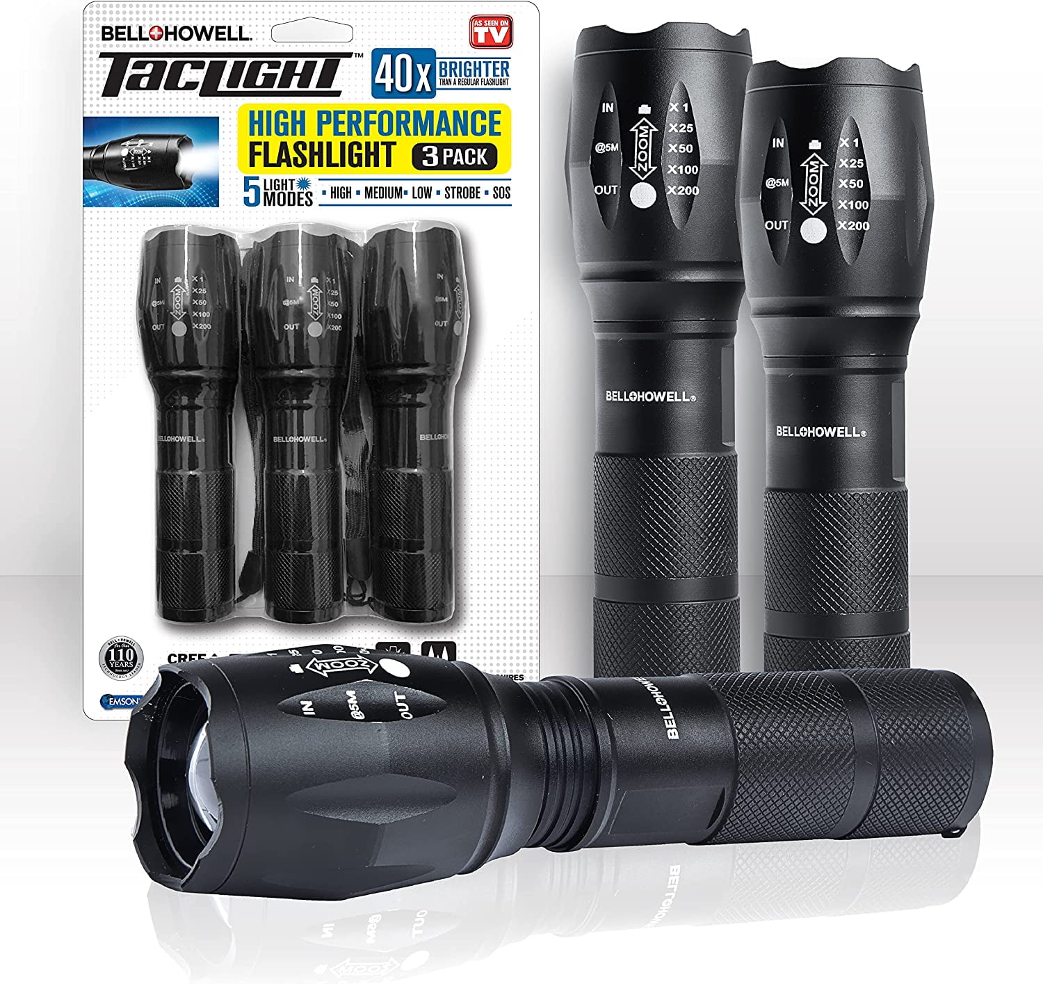 Formuler Stuepige Bi Taclight Tac Flashlight Weatherproof 5 Light Modes 40x Brighter 3 Packs As  Seen on TV - Walmart.com