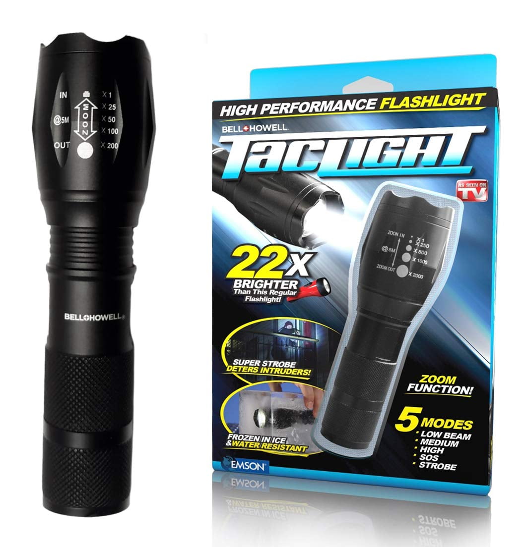 Taclight Tac Flashlight with 5 Modes Zoom 40X Brighter High Lumens