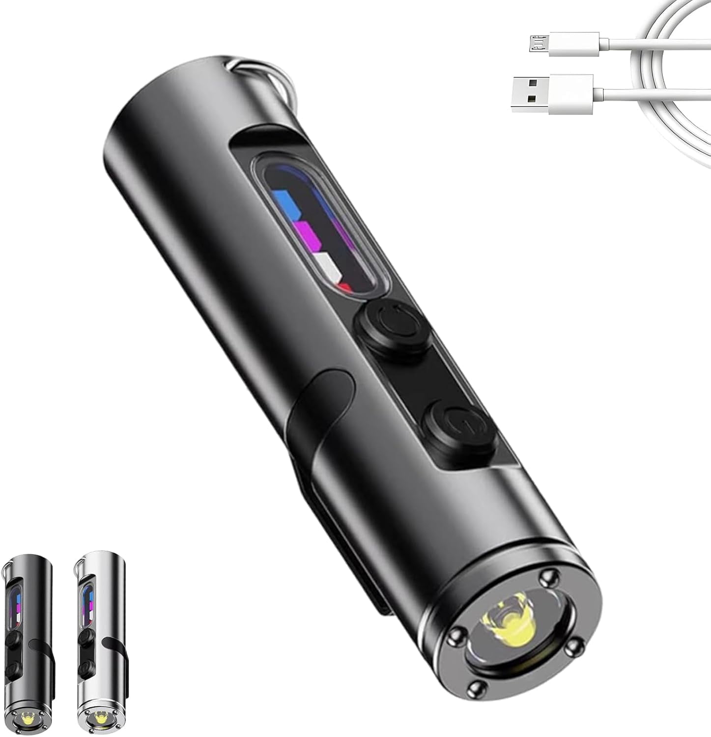 The Ultimate Everyday Micro Tool, Rechargeable LED Magnetic Super Bright Tactical Flashlight High Lumens with Hat Clip, Waterproof, 3 Brightnes, Friend Men Gifts