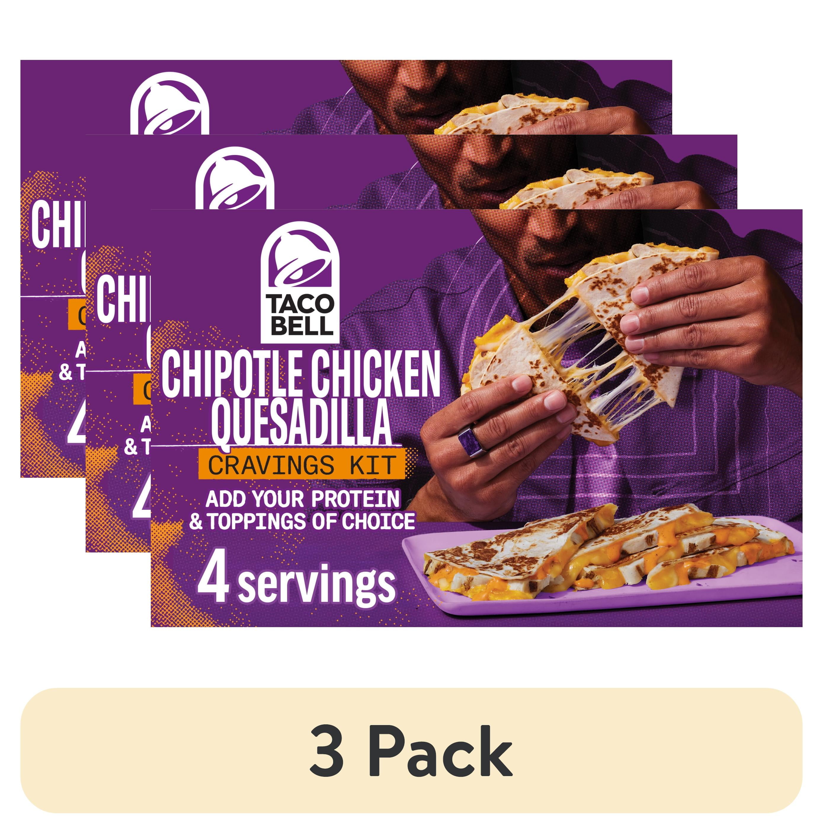 (3 pack) Taco Bell Chipotle Chicken Quesadilla Cravings Kit, 17.3 oz