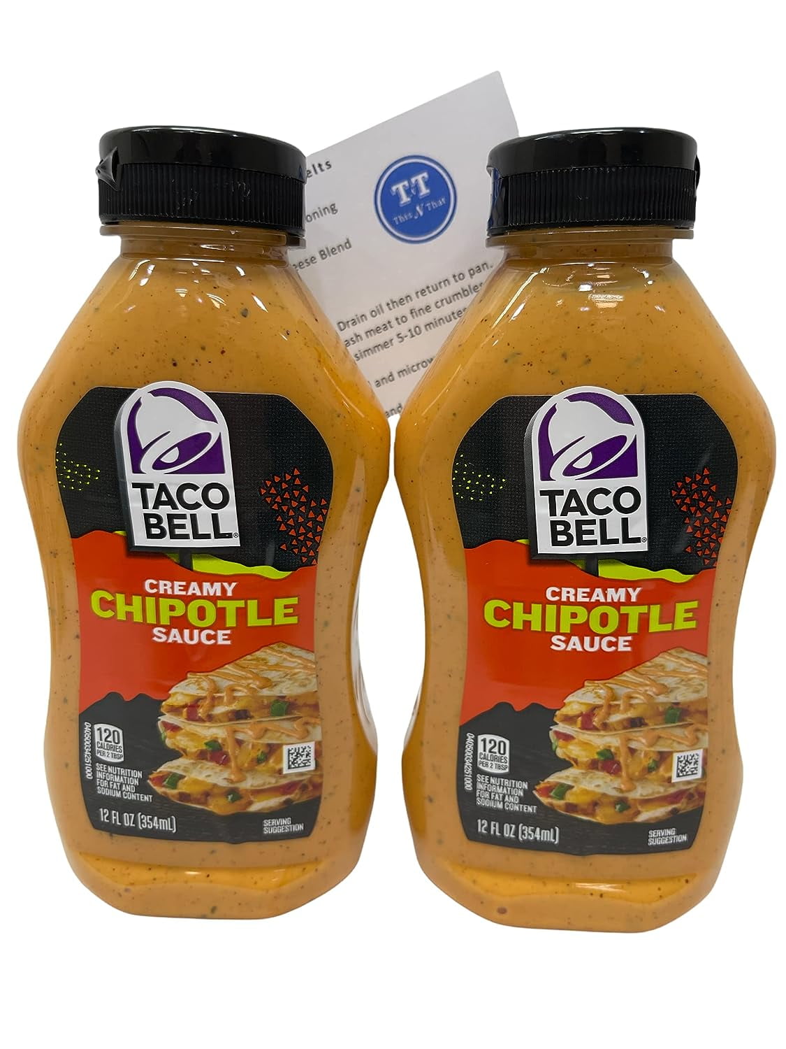 Taco Bell Creamy Chipotle Sauce, 12 fl. oz. Bottle PACK OF 2