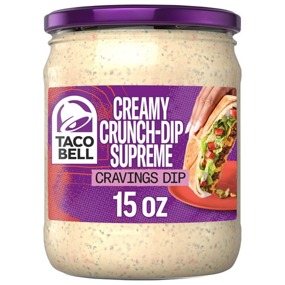 Taco Bell Creamy Crunch-Dip Supreme Cravings Dip, 15 oz Jar