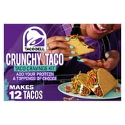 Taco Bell Crunchy Taco Cravings Kit with 12 Crunchy Taco Shells, Taco Bell Mild Sauce & Seasoning, 8.85 oz Box