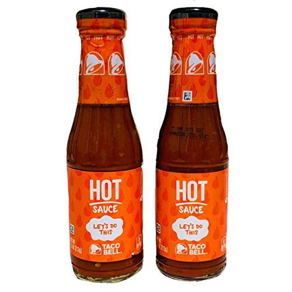 Taco Bell 2Pack Hot Sauce, Zero Calorie, 7.5 oz Glass Bottles