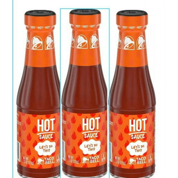 Taco Bell Hot Sauce, 7.5 oz Bottle pack of 3