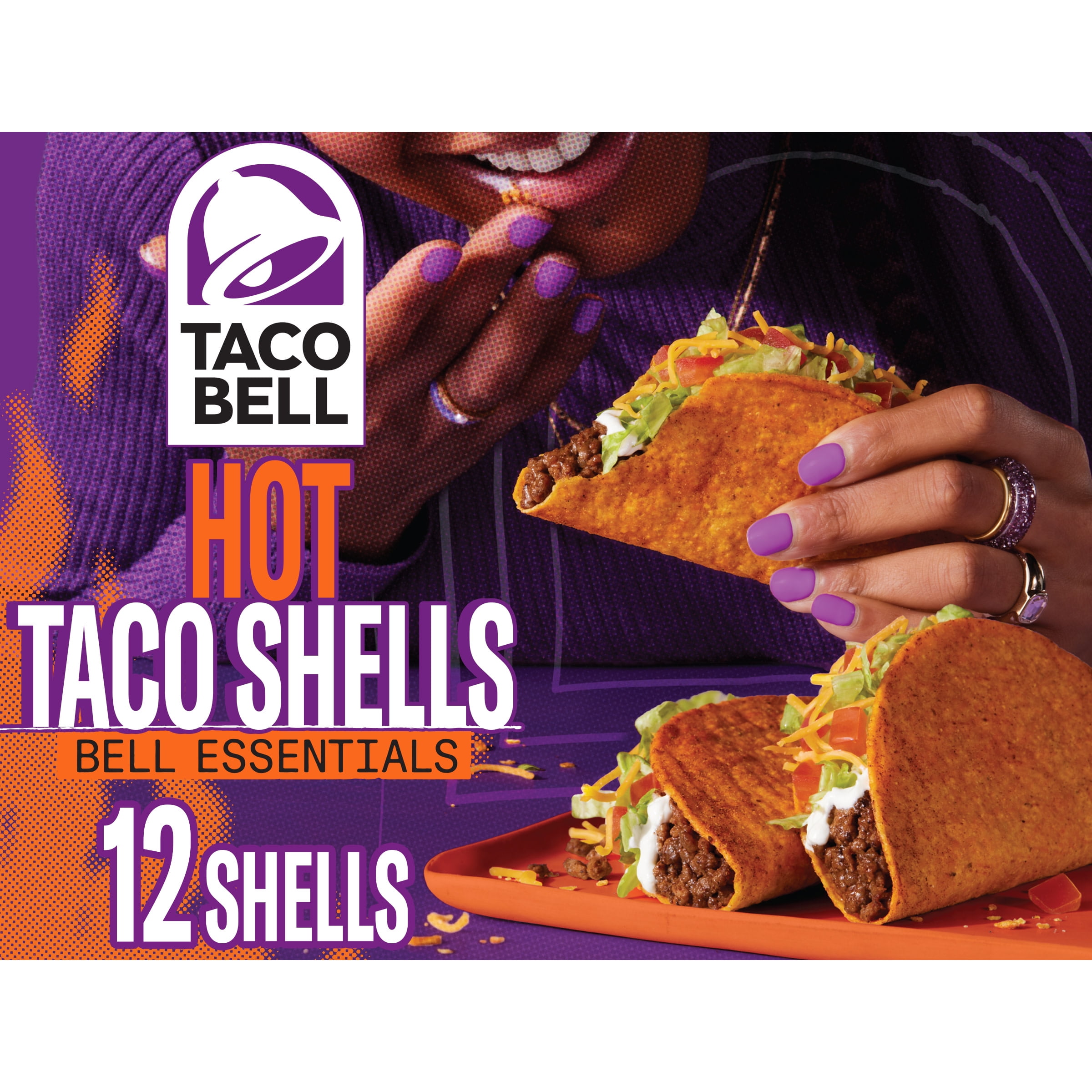 Taco Bell Hot Seasoned Flavor Crunchy Taco Shells 12 ct 4.8 oz