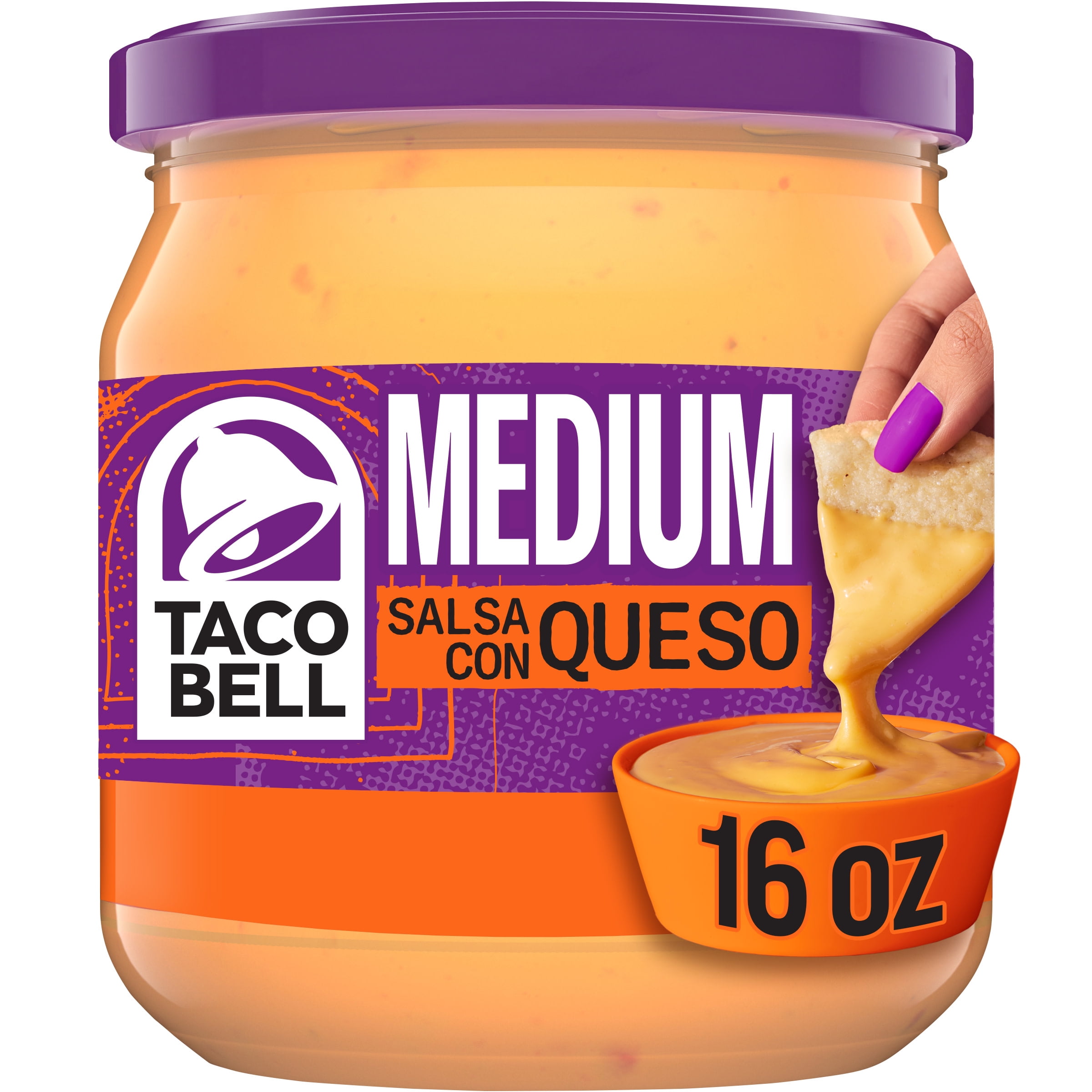 Taco Bell Medium Salsa Con Queso Cheese Dip, 15 oz Jar
