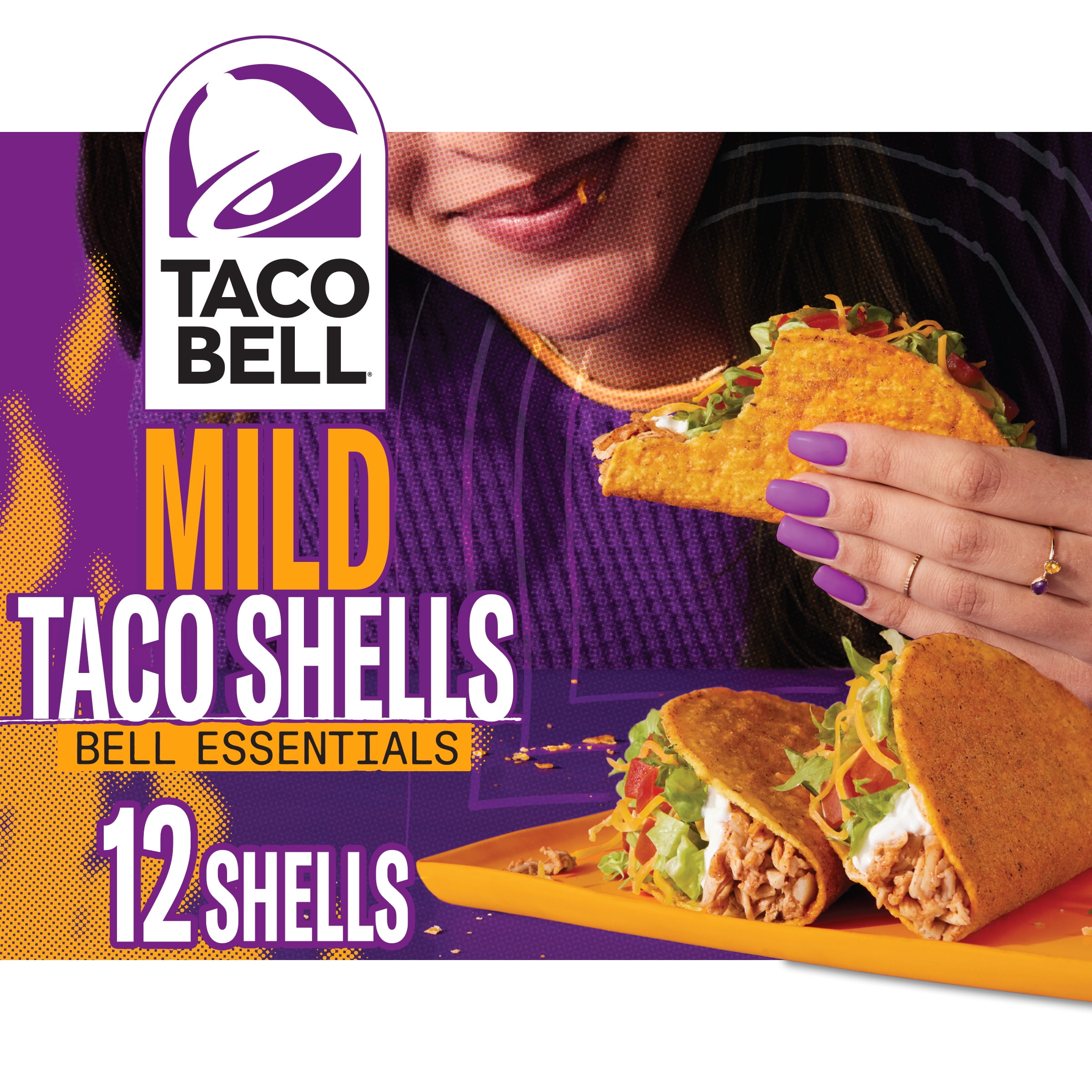 Taco Bell Mild Crunchy Seasoned Flavor Taco Shells, 12 ct Box