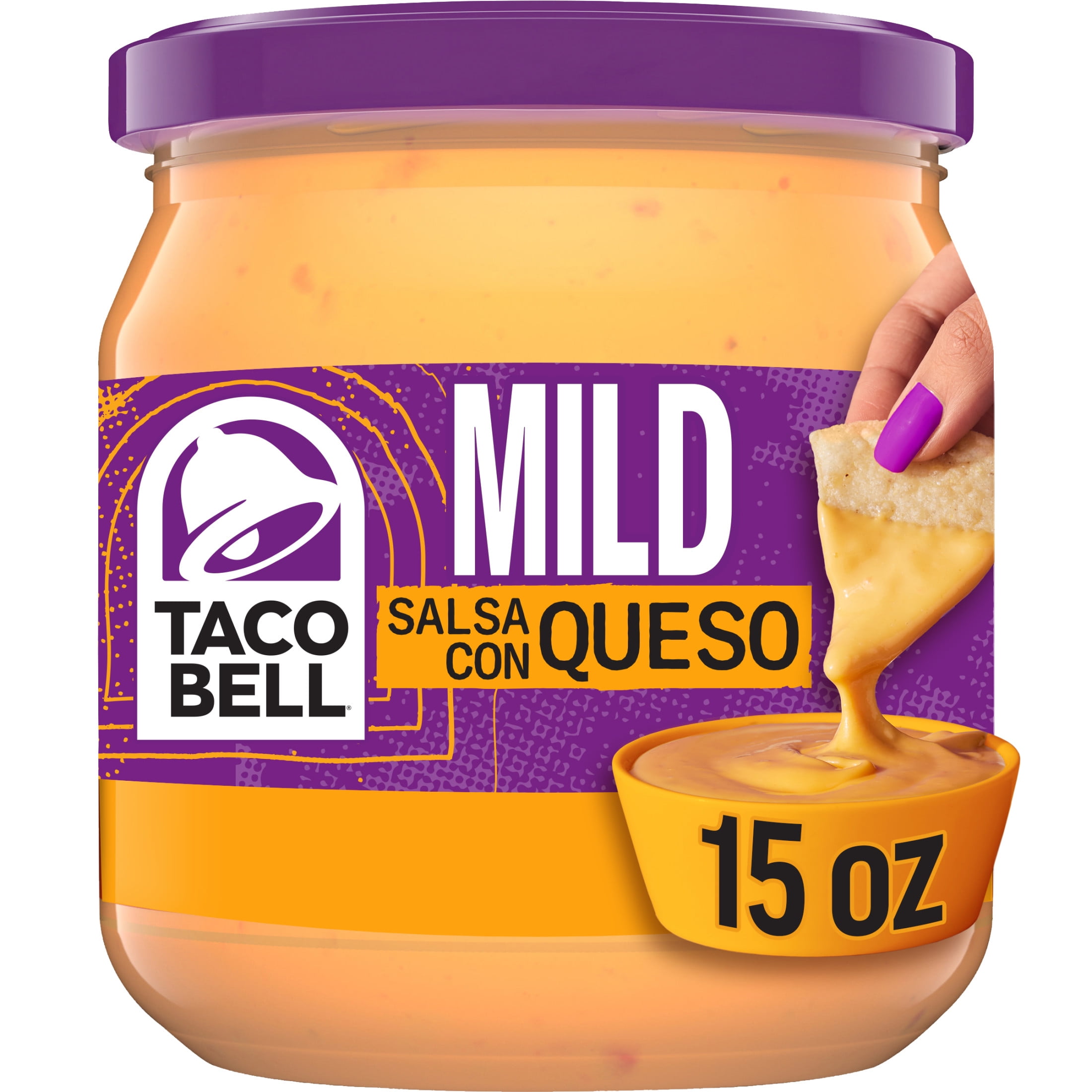 Taco Bell Mild Salsa Con Queso Cheese Dip, 15 oz Jar