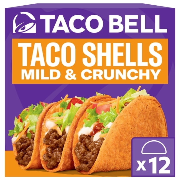 Taco Bell Mild Seasoned Flavor Crunchy Taco Shells, 12 Count, 4.8 oz Box