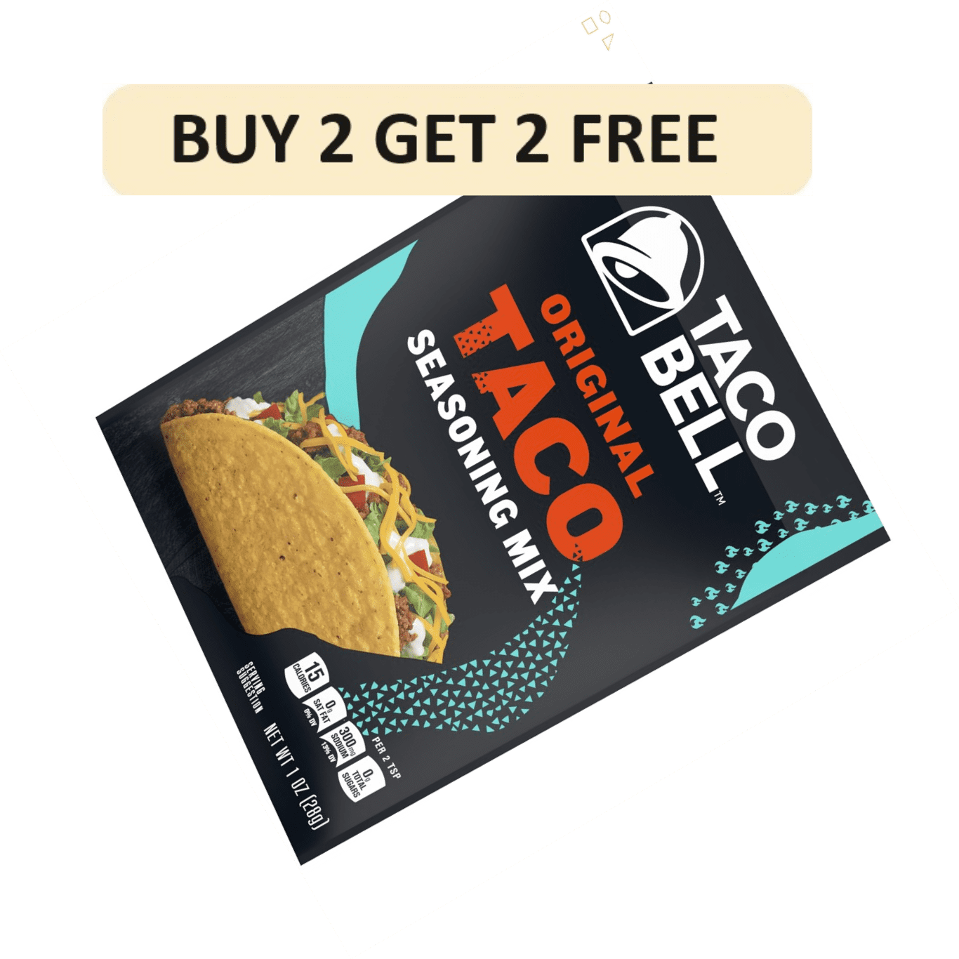 * Taco Bell Original Taco Seasoning Mix, 1 Oz Packet Buy 2 Get 2 Free