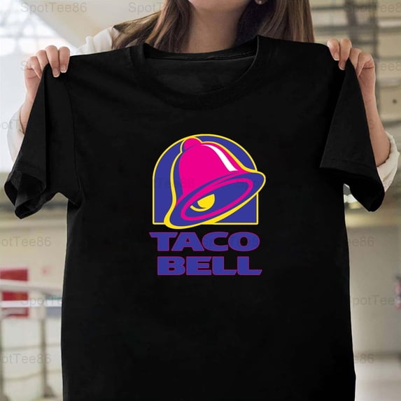 Taco Bell Retro 90s Logo Vintage Fast Food Nostalgia Graphic Design Print Unisex T-Shirt Y0742, Up to Size 5XL