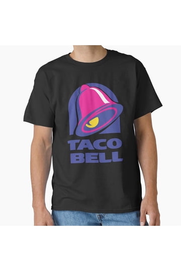 T-shirt Taco Bell Homme Taille L - Noir - Logo Rétro Fast Food - Occasion