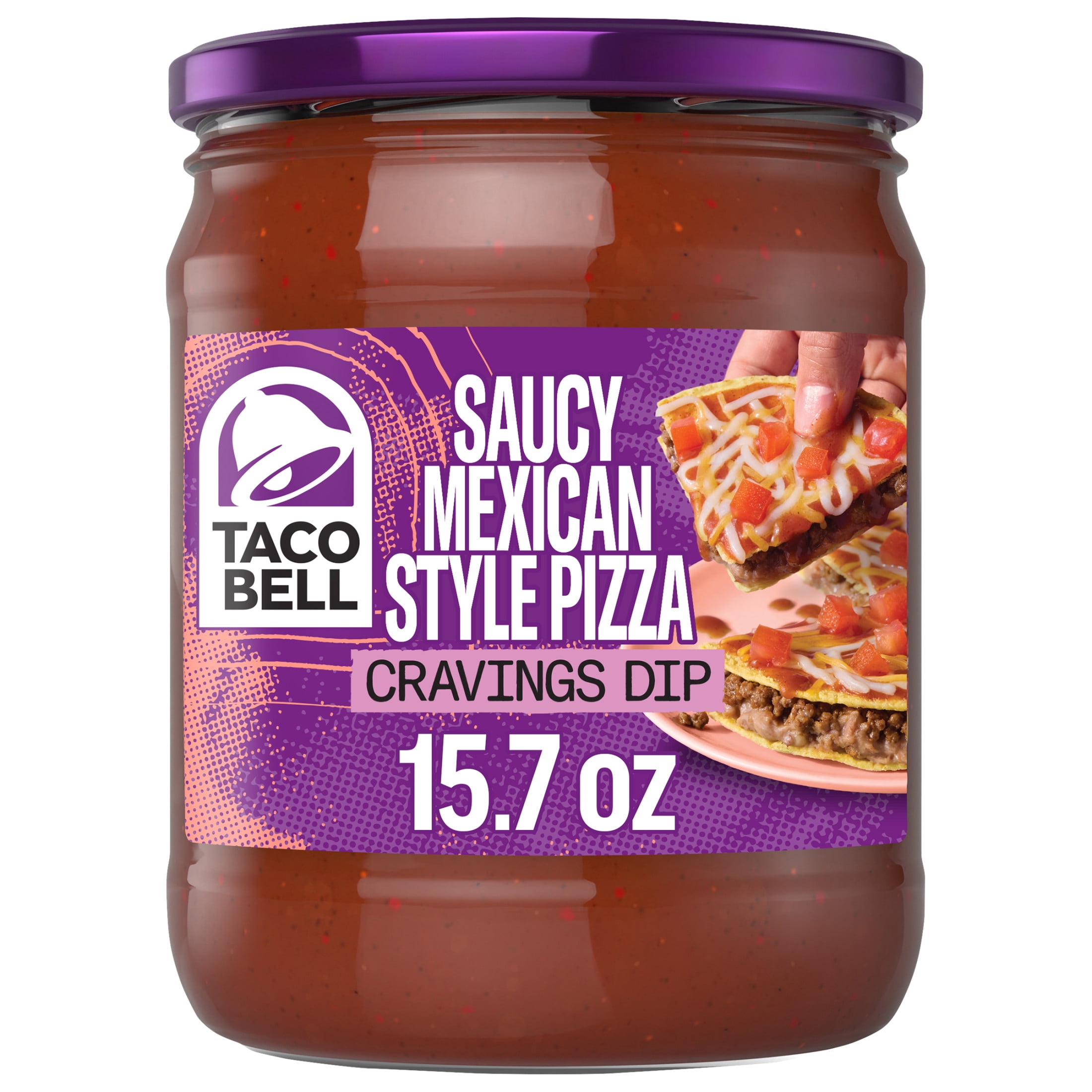 Taco Bell Saucy Mexican Style Pizza Cravings Dip, 15.7 oz Jar, Shelf-Stable