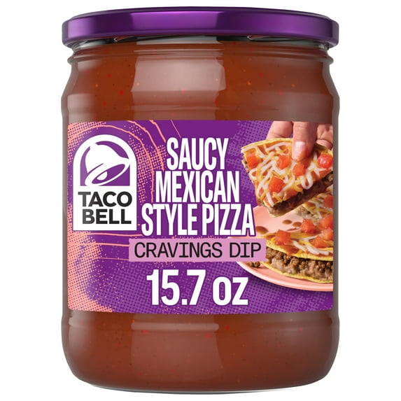 Taco Bell Saucy Mexican Style Pizza Cravings Dip, 15.7 oz Jar, Shelf-Stable
