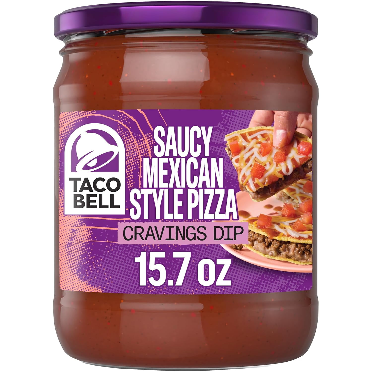 Taco Bell Saucy Mexican Style Pizza Cravings Dip, 15.7 oz Jar