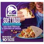 Taco Bell Soft Taco Cravings Kit with 10 Soft Tortillas, Taco Bell Mild Sauce & Seasoning, 14.8 oz Box