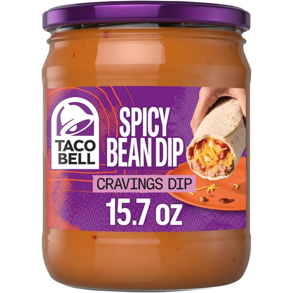 Taco Bell Spicy Bean Dip Cravings Dip, 15.7 oz Jar (Pack of 2)