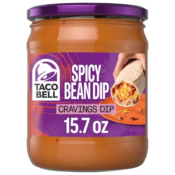 Taco Bell Spicy Bean Dip Cravings Dip, 15.7 oz Jar