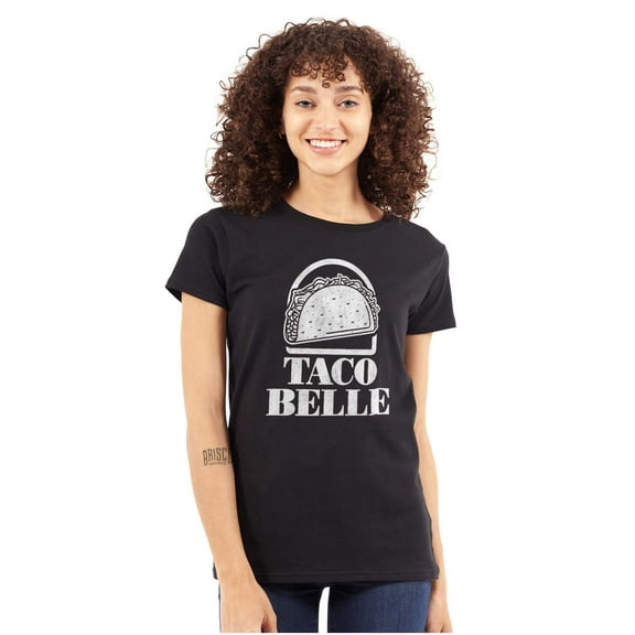 Taco Belle Mexican Fast Food Funny Womens Fitted Plus Size Graphic Tee Brisco Brands 3X