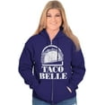 thumbnail image 1 of Taco Belle Mexican Fast Food Funny Zip Up Hoodie Men's Women's Brisco Brands L, 1 of 6
