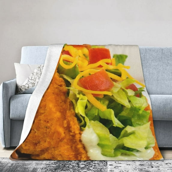 Taco Blanket Gifts For Kids Adults - Lightweight Throw Blanket For Bedroom Living Room Decor Soft Fuzzy Fleece Cozy Plush Bed Couch 50"X40"