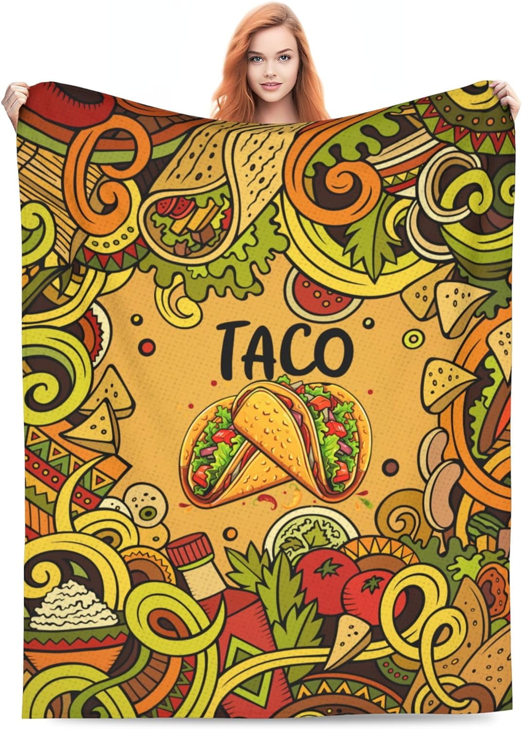 Taco Blanket Gifts for Kids Adults Soft Warm Lightweight Cozy Cmexican