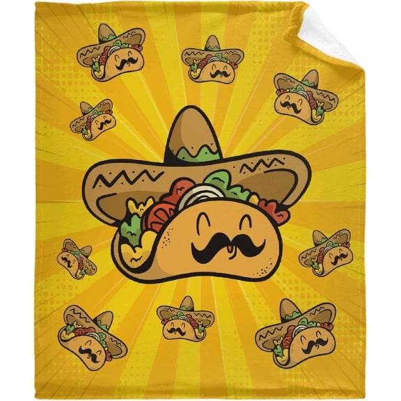 Taco Blanket, Good Gift for Girl and Boy, Extra Small 40" x 30" for Pet, Flannel Lightweight Super Soft