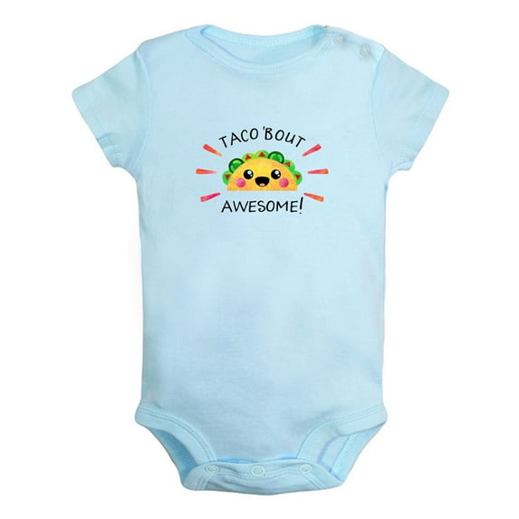 Taco' Bout Awesome Novelty Rompers For Babies, Newborn Baby Unisex Bodysuits, Infant Jumpsuits, Toddler 0-24 Months Kids One-Piece Oufits (Blue, 18-24 Months)