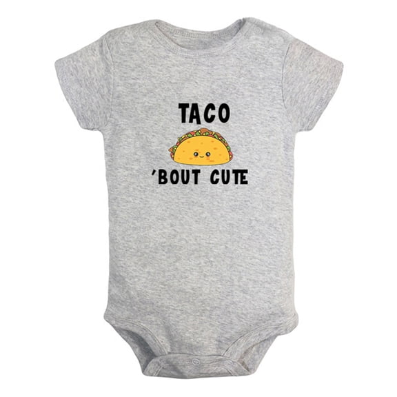 Taco Bout Cute Funny Rompers For Babies, Newborn Baby Unisex Bodysuits, Infant Jumpsuits, Toddler 0-12 Months Kids One-Piece Oufits (Gray, 18-24 Months)