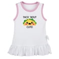 thumbnail image 1 of Taco' Bout Cute Novelty Dresses For Baby, Newborn Babies Skirts, Infant Princess Dress, 0-24M Kids Graphic Clothes (White Sleeveless Dresses, 12-18 Months), 1 of 4