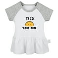 thumbnail image 1 of Taco Bout Cute Novelty Dresses For Baby, Newborn Babies Skirts, Infant Princess Dress, 0-24M Kids Graphic Clothes (Gray Raglan Dresses, 6-12 Months), 1 of 4