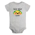 thumbnail image 1 of Taco' Bout Cute Novelty Rompers For Babies, Newborn Baby Unisex Bodysuits, Infant Jumpsuits, Toddler 0-24 Months Kids One-Piece Oufits (Gray, 6-12 Months), 1 of 4