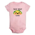 thumbnail image 1 of Taco' Bout Cute Novelty Rompers For Babies, Newborn Baby Unisex Bodysuits, Infant Jumpsuits, Toddler 0-24 Months Kids One-Piece Oufits (Pink, 0-6 Months), 1 of 4