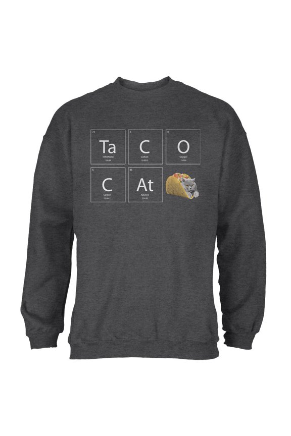 Taco Cat Periodic Table Mens Sweatshirt Deep Heather SM