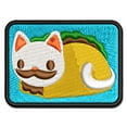 thumbnail image 1 of Taco Cat with Moustache Applique Multi-Color Embroidered Iron-On Patch - 3.5 Inch Large, 1 of 5