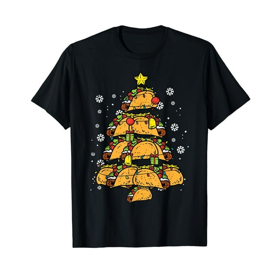 Taco Christmas Tree Xmas Mexican Food T-Shirt