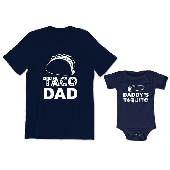 Taco Dad Men's T-Shirt Graphic Food Tee Daddy's Taquito Baby Bodysuit Kids Toddler Shirt