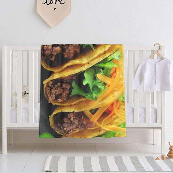 Taco Flannel Blanket Realistic Food Fleece Throw Cozy Soft Lightweight Novelty Blankets for Bed Couch Travel Decor Gifts All-Seasons Non-Shedding 40"x30"