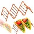 thumbnail image 1 of Taco Holders 201 Stainless Steel Taco and Pancake Holder Rack, V-Shaped Tray Stand for Tacos Hot Dogs, Oven Safe for Baking, Dishwasher Safety, Orange, 1 of 9