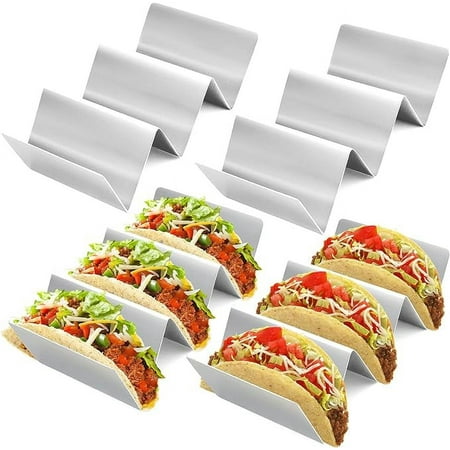 Taco Holders Set of 4, Stainless Steel Stand Shell Rack, Each Rack Holds up to 3 Tacos. Oven and Grill Safe for Baking, Dishwasher-Bonison