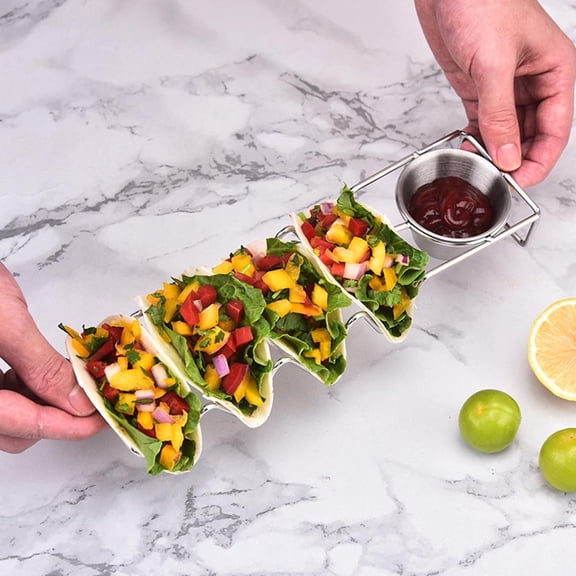 Taco Holders Stainless Steel With Cup Set Of 4 Holders Kitchen Cooking Tools C YIWEI