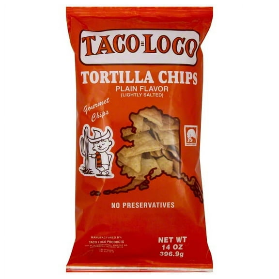 Taco Loco Plain Flavor Tortilla Chips, 14 Oz.