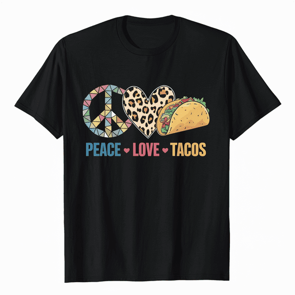 Taco Lover T-Shirt Peace Love Tacos Vintage Graphic Tee