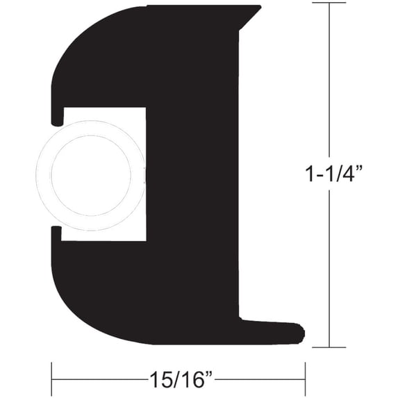 Taco Marine Flex Vinyl Rub Rail Kit, 1 1/4" Black With White Insert