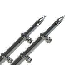 Taco Marine OT-0318HD-BKA 18 ft. Deluxe Outrigger Poles with Rollers - Silver & Black