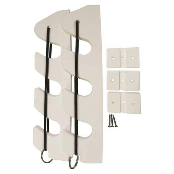 Taco Marine P03-133W 3-Rod Bungee Rod Holder - Pair, White