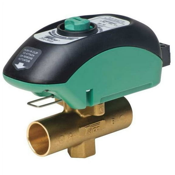 Taco Motorized Zone Valve,NC,Brass,1 in Sweat V100C2G2ZA024Q4A2