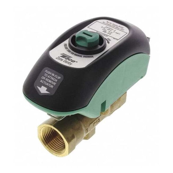 Taco Motorized Zone Valve,NO,Brass,1/2 in NPT V050T2A2ZB024Q4A2