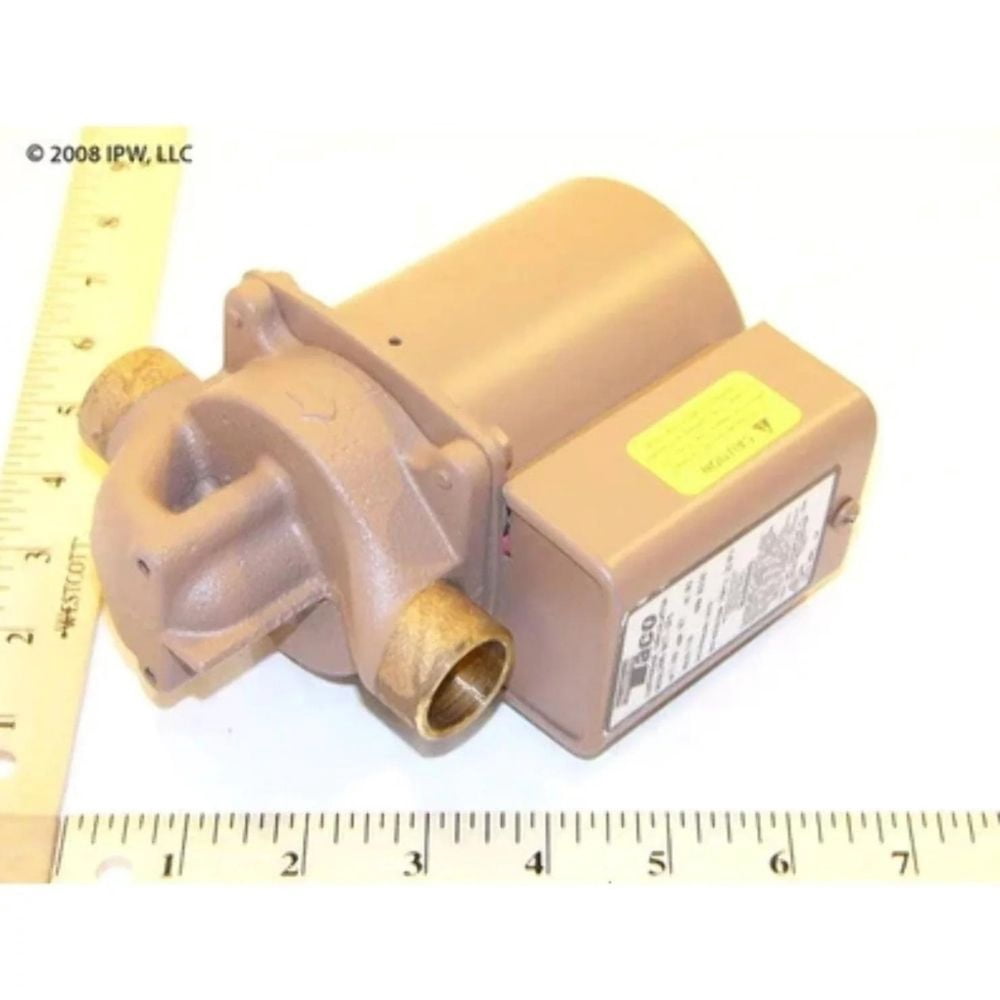 Taco 006-B4-PNP Bronze Circulator Pump - 3/4 Inch Sweat Connection With Timer For Hot Water Recirculation